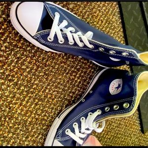 BNWOB Women’s 8.5 high top blue converse men’s 6.5